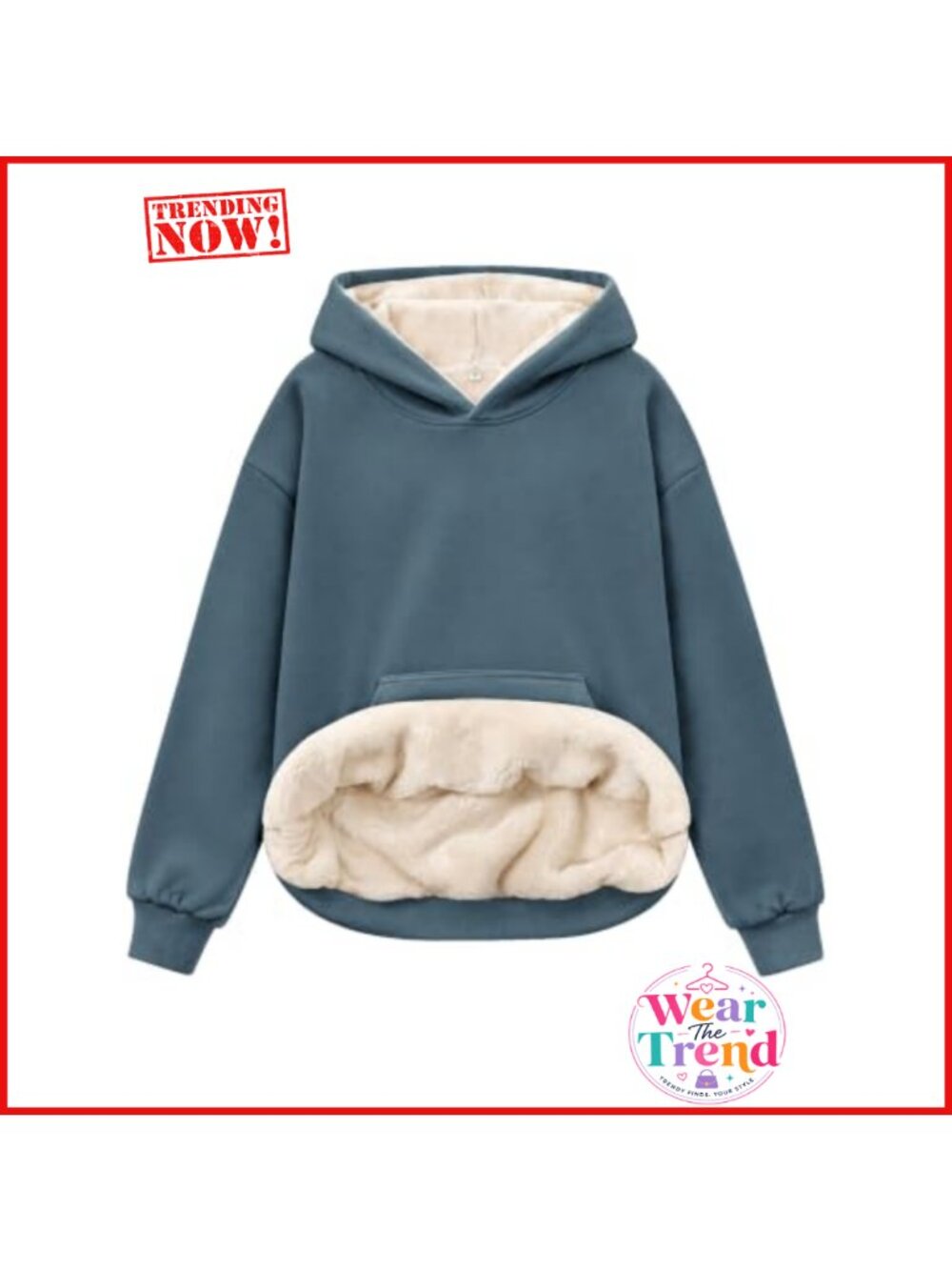 Oversized Fleece Hoodie Pullover Sweatshirt with Kangaroo Pocket